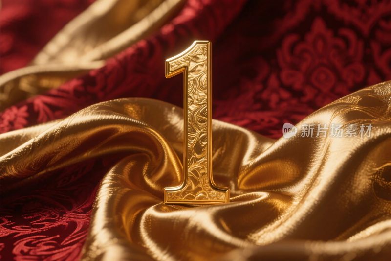 金色数字绸缎背景