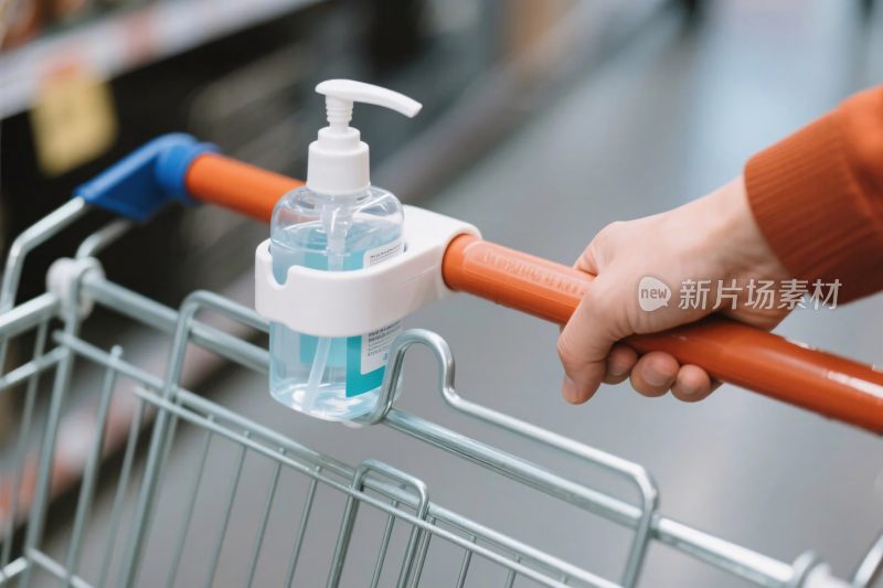 超市购物车洗手液装置