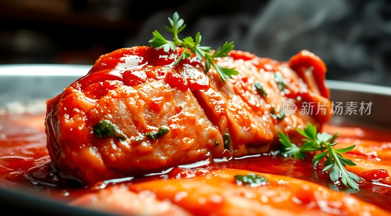 香辣三文鱼配香菜