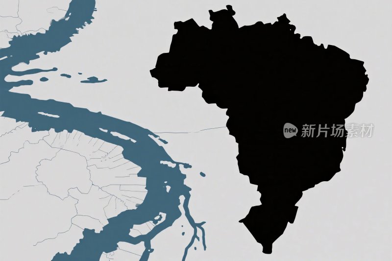 巴西区域地图插画