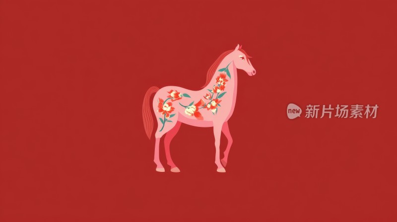 中国风，马年春节节日喜庆艺术民族风