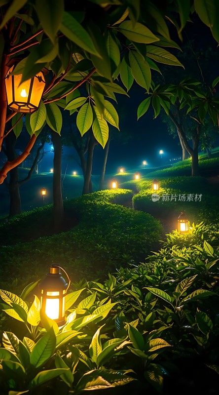 夜色下的温馨小径