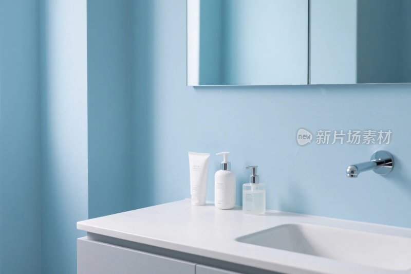 简约蓝色卫浴洗手台