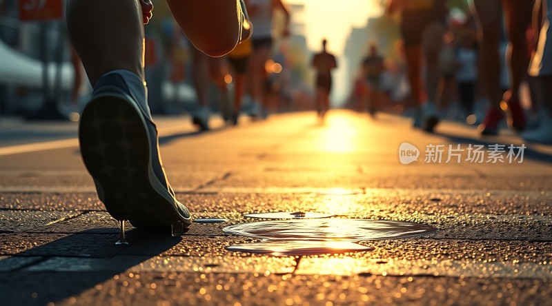 晨光下的奔跑者