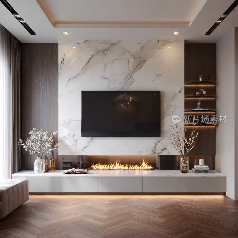 现代简约风格客厅电视墙设计