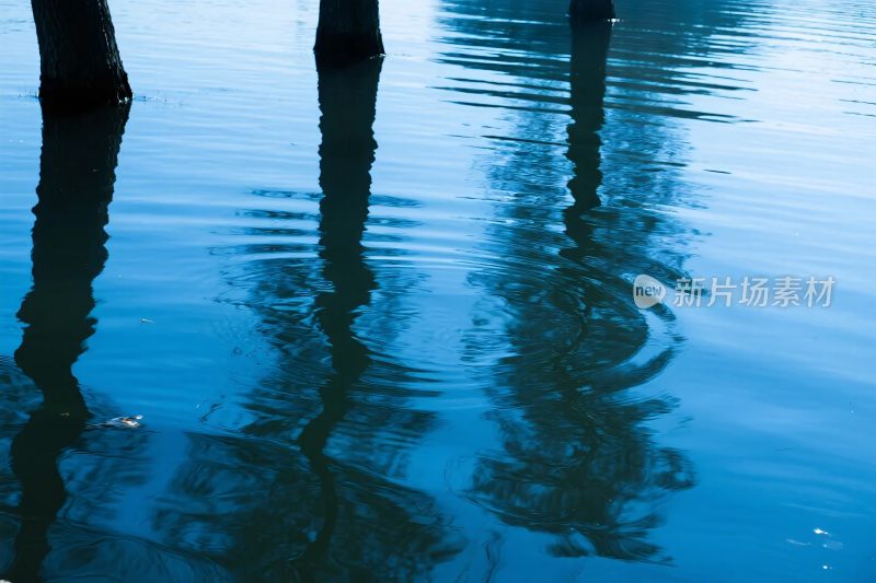 水面倒影柱子景观