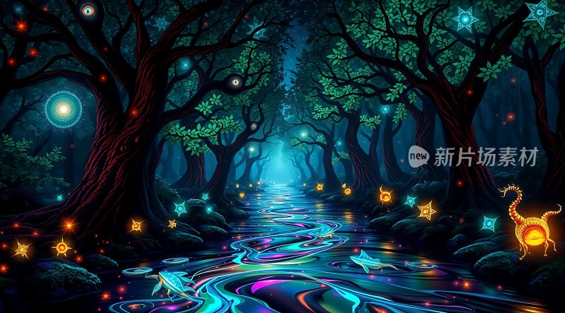 神秘森林夜光小径