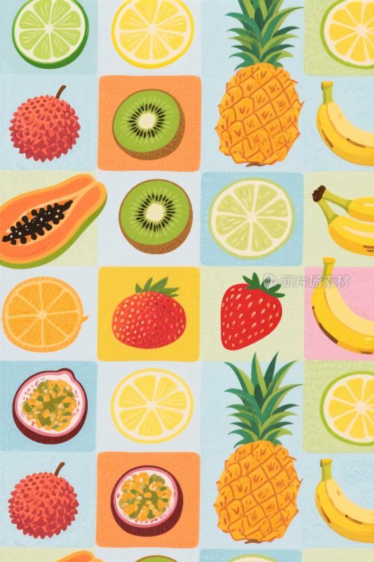 多彩水果插画集合