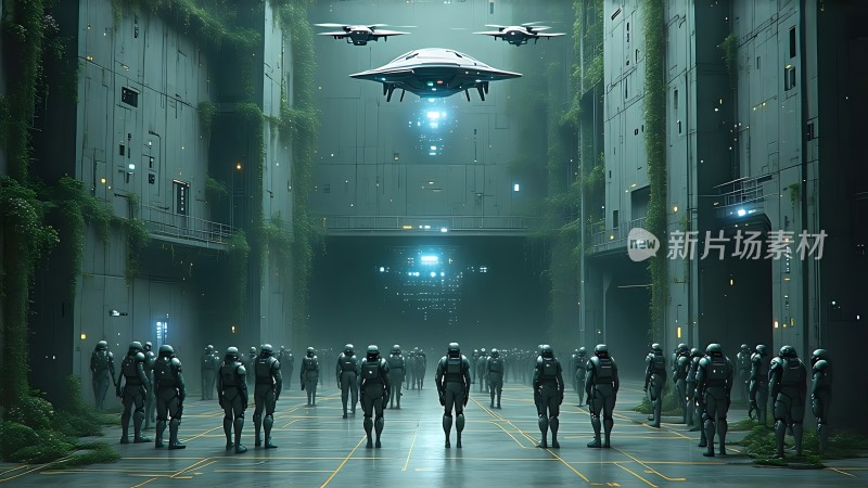 未来战士集结机甲飞船降临