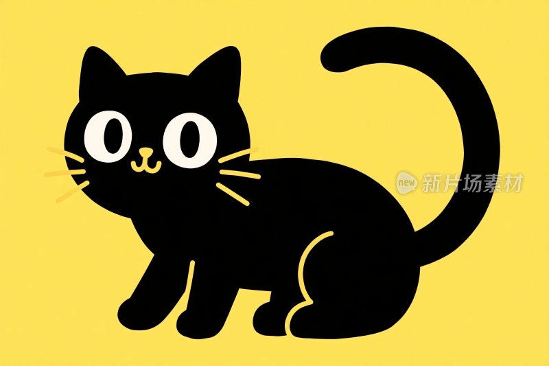 卡通黑猫插画
