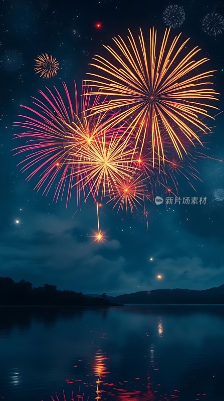 夜空烟花绽放