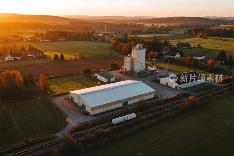 乡村农业设施俯瞰图