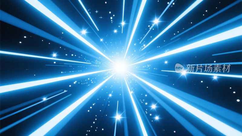 蓝色光线爆炸特效图