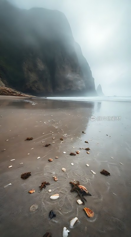 雾海孤影沙滩遗梦