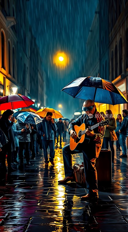 雨夜街头吉他手