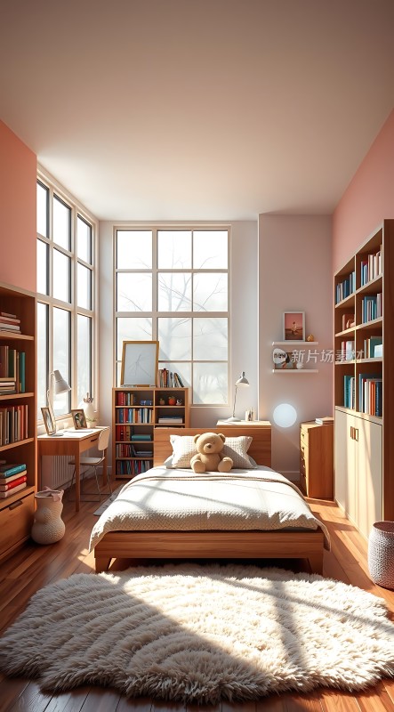 阳光书房温馨卧室舒适生活空间