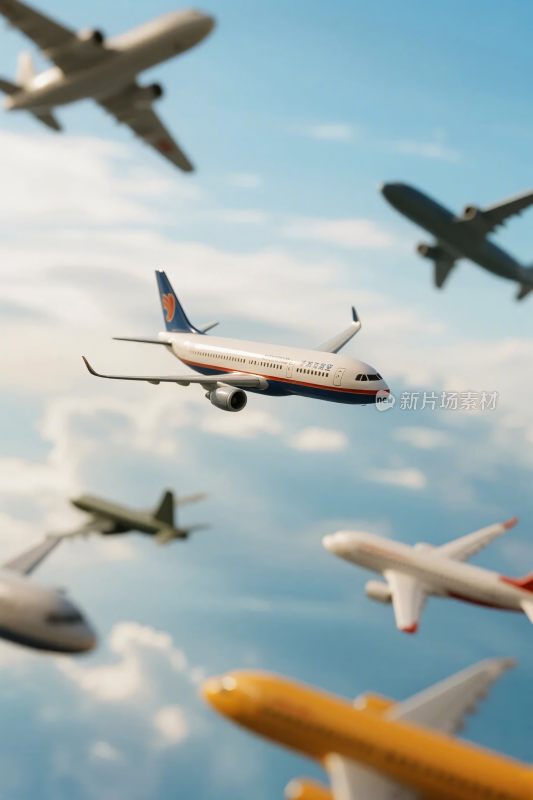 空中飞机群飞行