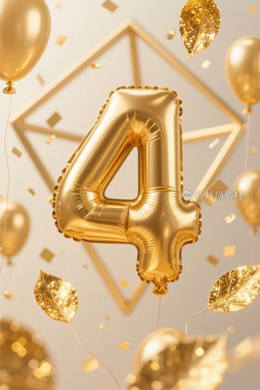 金色数字气球装饰