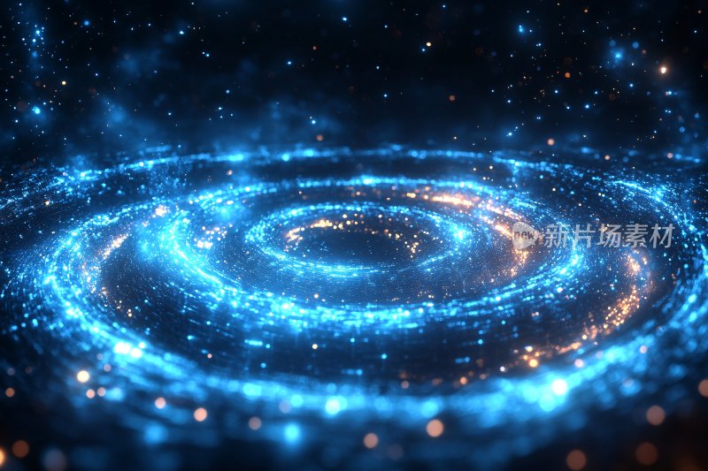 梦幻蓝色星系粒子背景