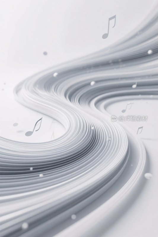 抽象音乐流线插画