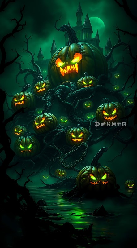 万圣节南瓜幽灵夜