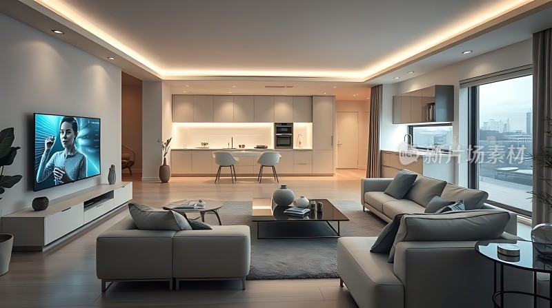 现代简约家居宽敞明亮生活空间