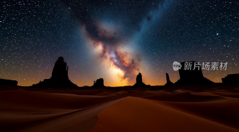 星空下的沙漠奇景