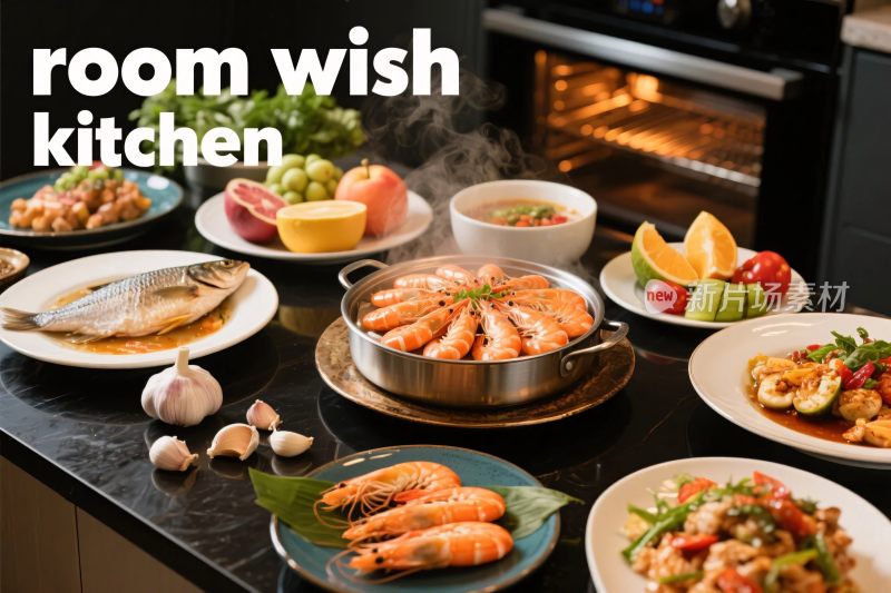 美食厨房食材展示