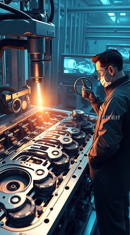 工业机器人操作员检查精密机械部件