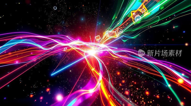 五彩斑斓的光线交织成一幅绚丽的画卷