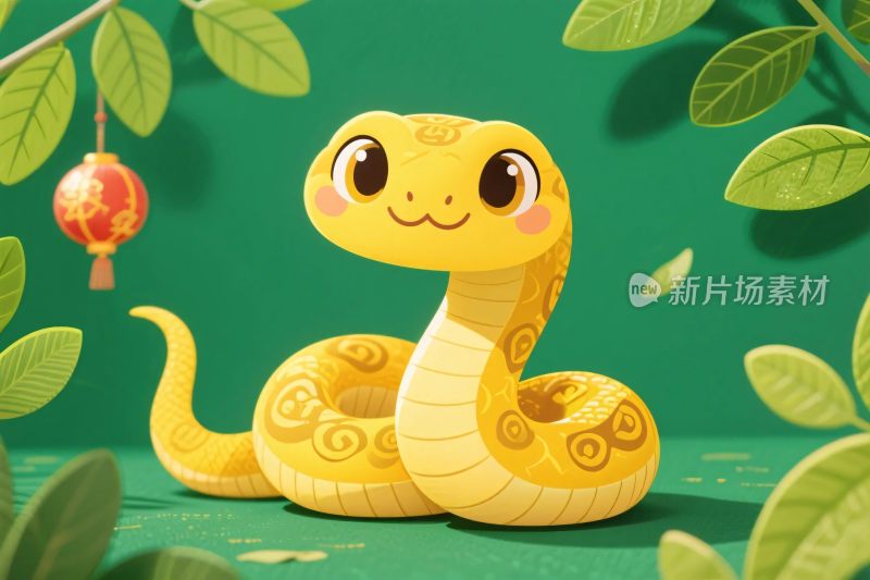 可爱生肖蛇插画