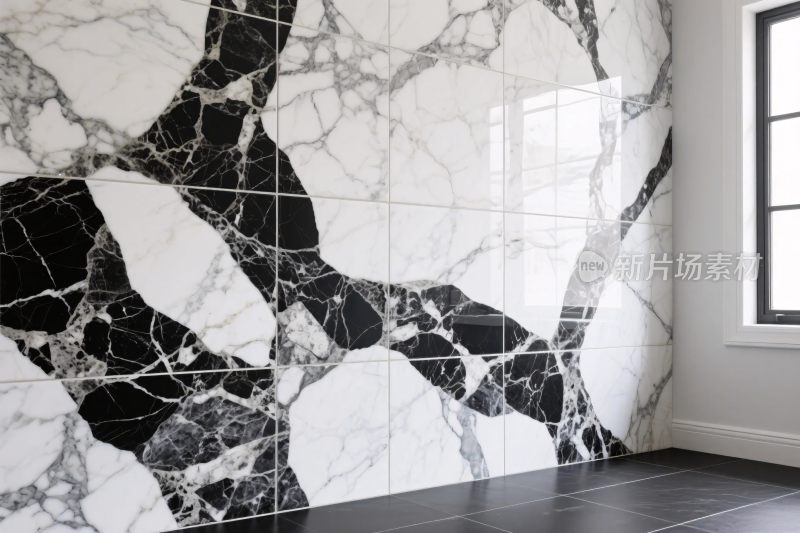 黑白大理石瓷砖墙面