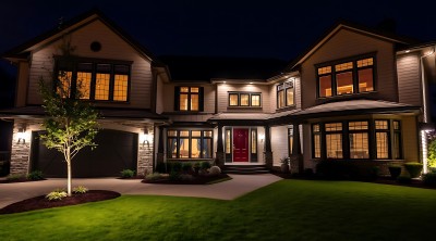 温馨夜色下的优雅住宅 温馨夜色下的优雅住宅