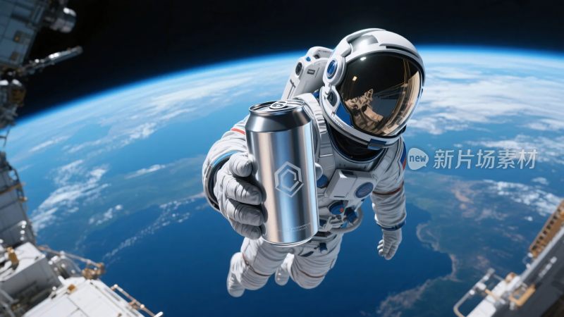 宇航员太空饮水场景