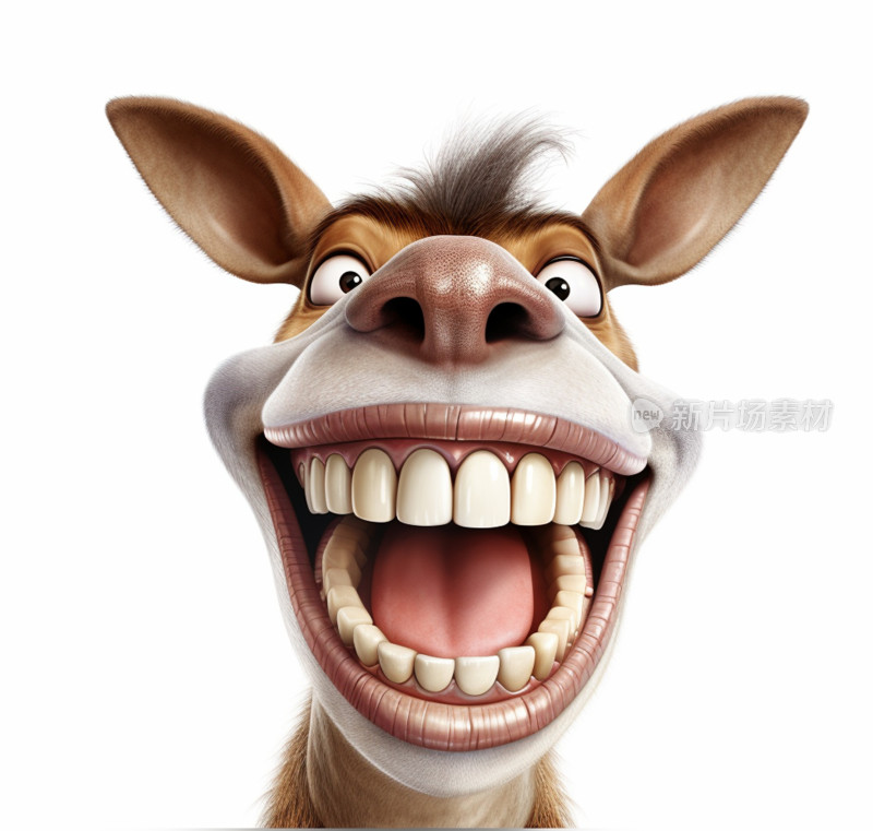 3D动画搞笑的驴子特写