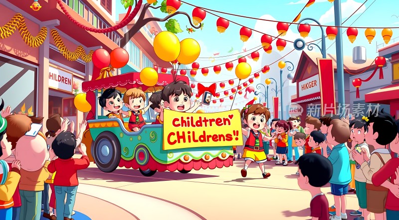 儿童狂欢节欢乐游行