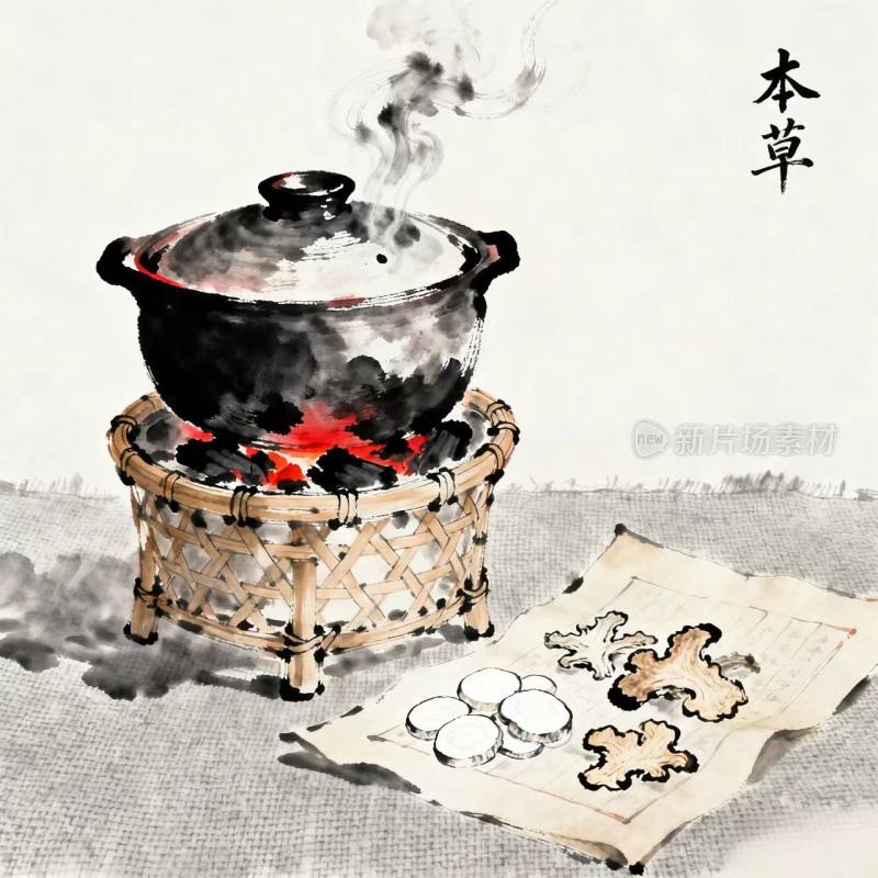 熬药 药材 中药 火 煎煮