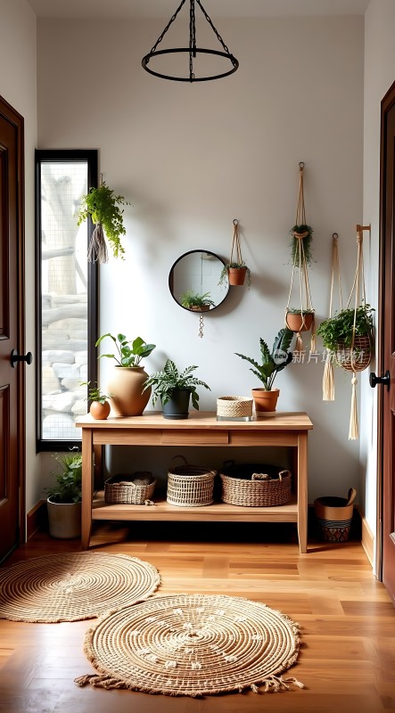 自然之韵绿植与编织艺术的和谐之家