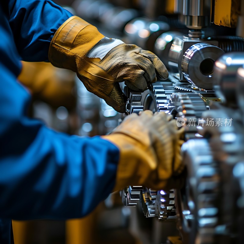 工人操作精密机械