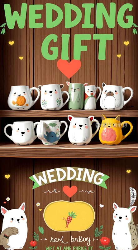 婚礼礼物可爱动物杯实惠价格