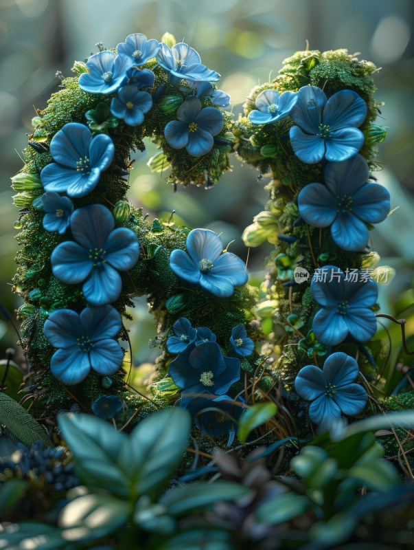 花卉植物组成的数字:61