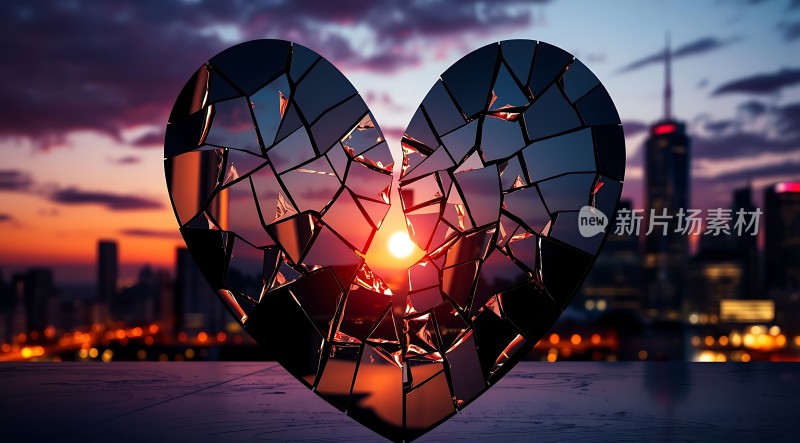 破碎的心与城市黄昏