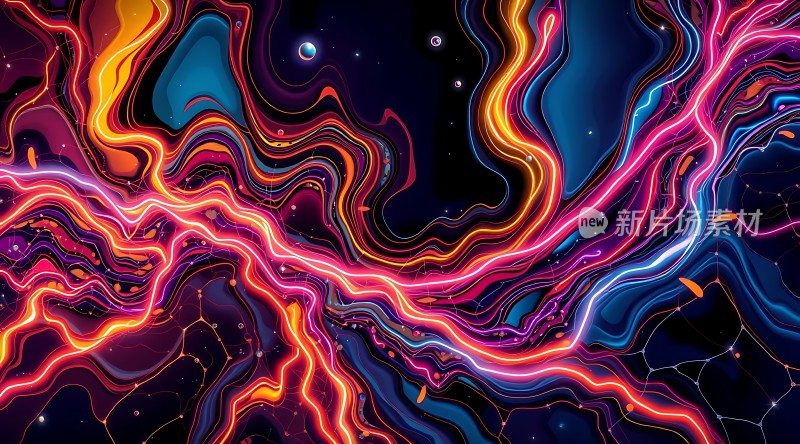 霓虹幻境色彩交织的光影世界