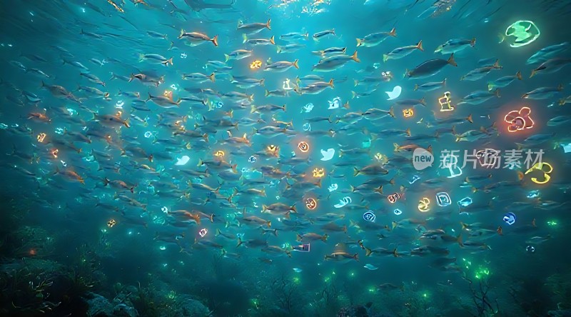 海洋之舞鱼群与光效交织的奇幻世界