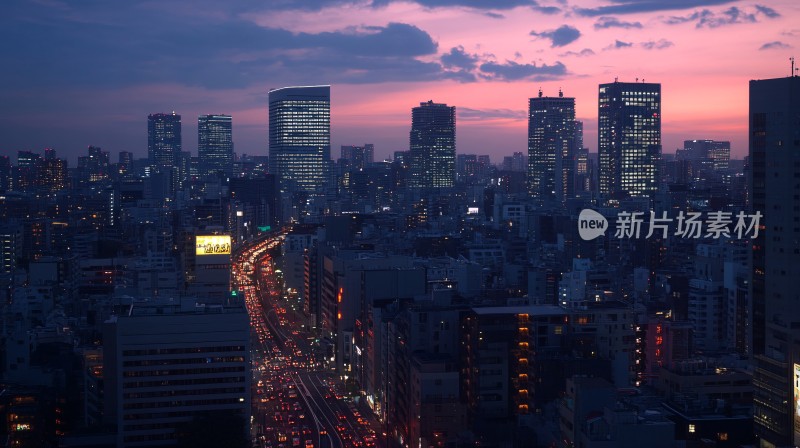 东京夜晚城市灯光