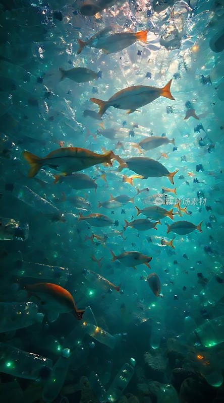 海洋之舞鱼群与光影共舞