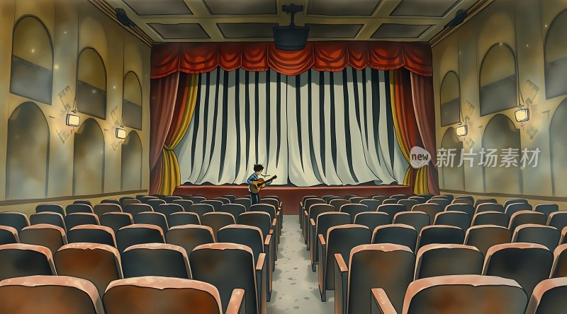 新片场素材舞台上的吉他手