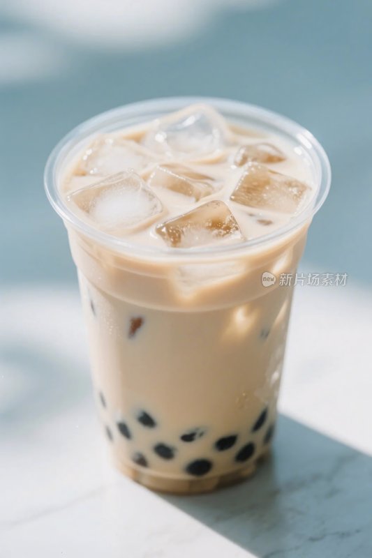 珍珠奶茶特写图