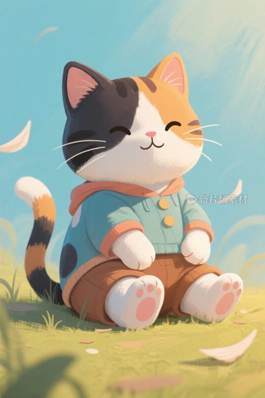 可爱卡通猫咪插画