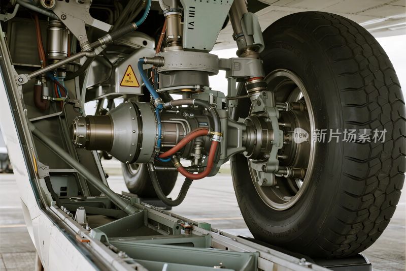 飞机起落架机械结构特写